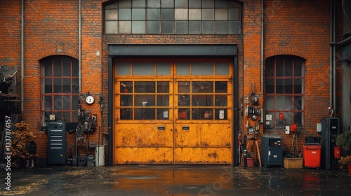 Rusty Industrial Doorway: A Glimpse into the Past