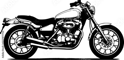 Black and white coloring book motorcycle isolated on white background
