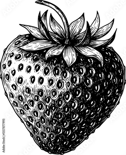 Hyper-realistic illustration of a strawberry
