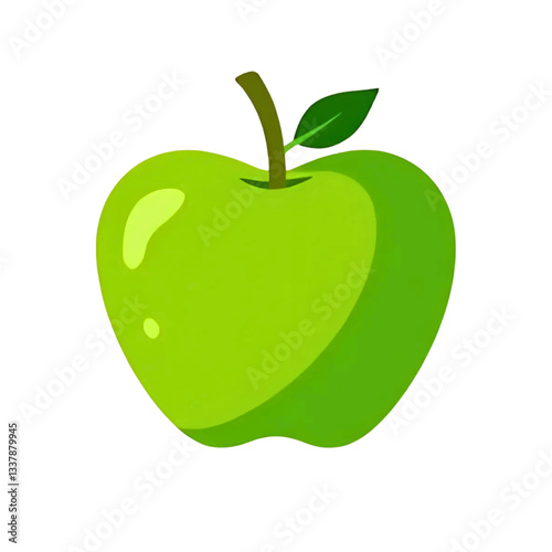 Green apple, transparent background