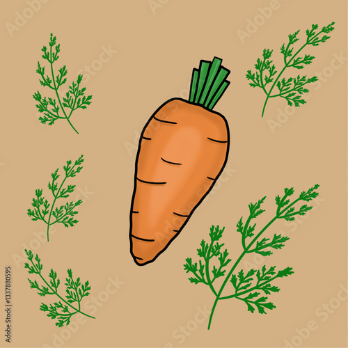 hand drawn vector illustration of carrots
