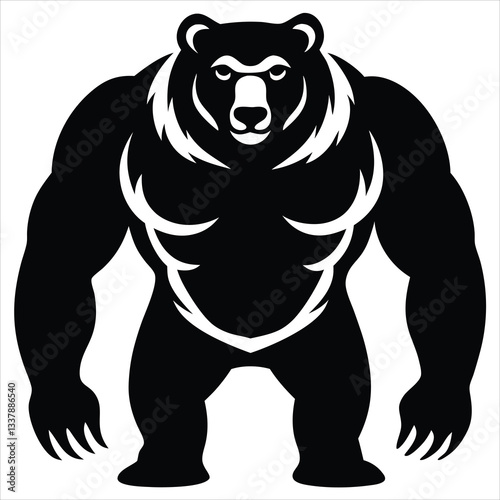 Bear silhouettes Vector illustration on the white background