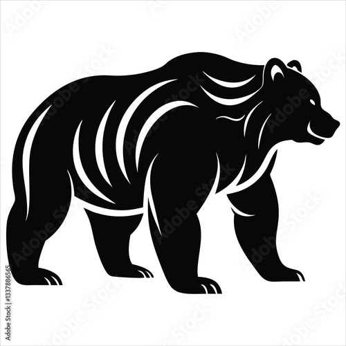 Bear silhouettes Vector illustration on the white background