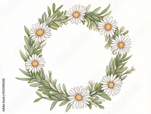 Delicate Floral Wreath Illustration
