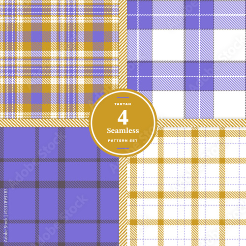 Cream Bisque Seamless Tartan with Soft Vanilla accents Textile Design