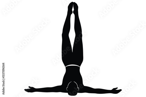 silhouette of woman doing yoga