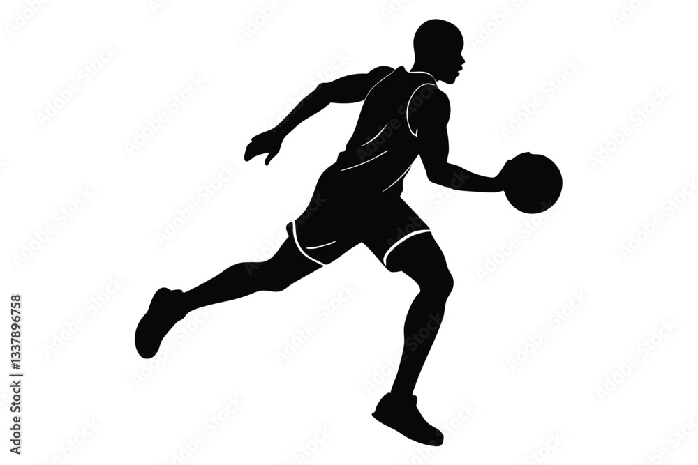 Naklejka premium basketball player silhouette