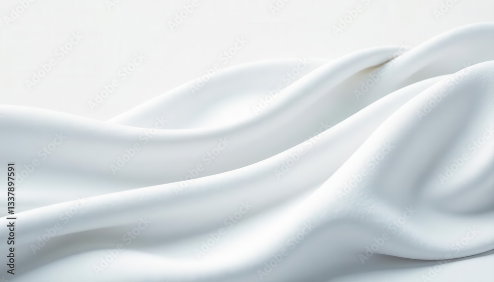 Obraz premium Subtle wave texture on abstract white fabric background, surface, modern, element