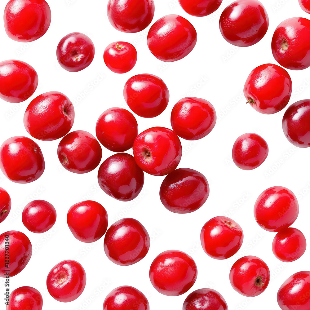 Fresh Red Berries Isolated on White Background