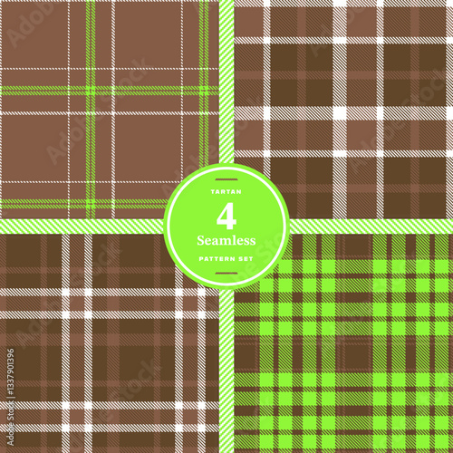 Mellow Amber Seamless Tartan with Cream Bisque accents Textile Design