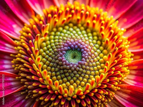Vibrant Pollen Grains Macro Photography: High-Resolution Anther Close-up