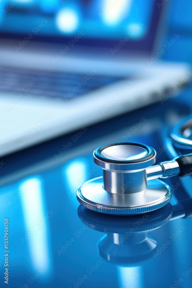 Stethoscope and Laptop: Modern Healthcare Technology Stethoscope and Laptop: Modern Healthcare Technology