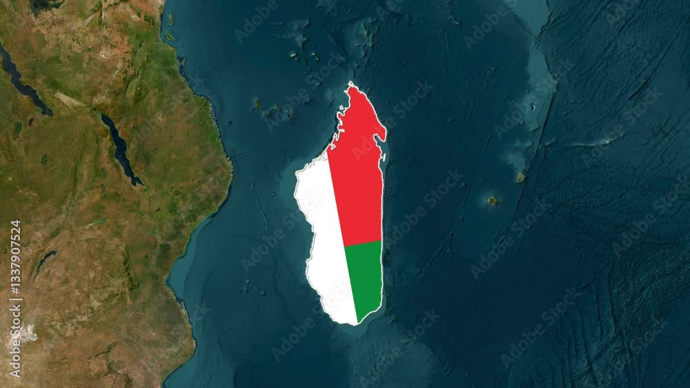 Madagascar Map With Flag, geography of Madagascar