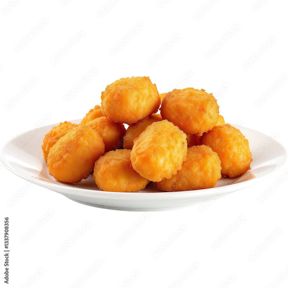 Delicious Fried Cheese Balls Isolated on White Background Delicious Fried Cheese Balls Isolated on White Background