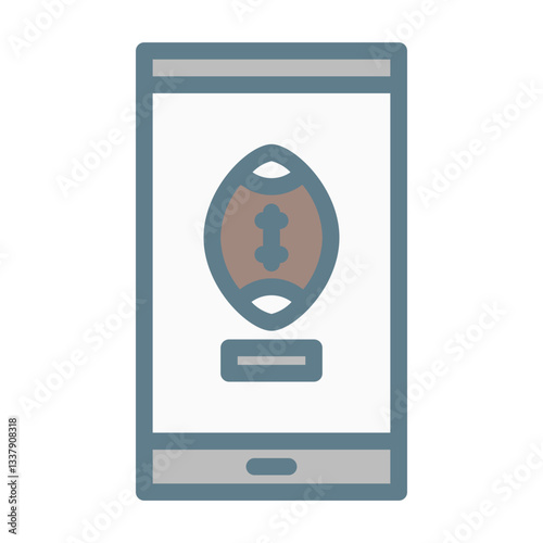American Football app. This is a vector single icon with a filled outline style. Suitable for any purpose, such as website design, mobile app design, logo design, pattern design, etc.
