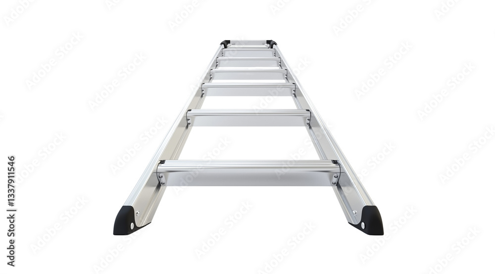 Metal staircase isolated on a white background, created with Generative AI technology, PNG Metal staircase isolated on a white background, created with Generative AI technology, PNG