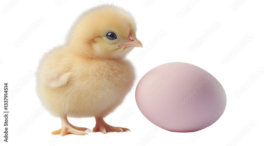 PNG, Easter, chick with egg, isolated on white background, created with Generative AI technology PNG, Easter, chick with egg, isolated on white background, created with Generative AI technology
