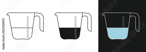 measuring cups icon set