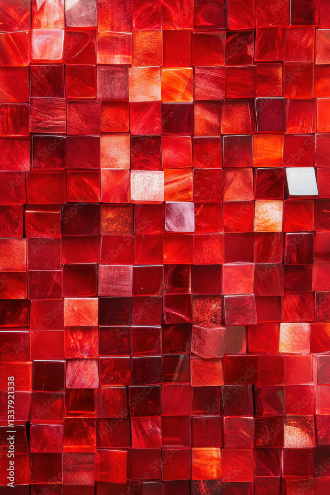 Abstract bright red cubes, square shape background Abstract bright red cubes, square shape background