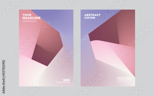 Abstract Gradient Posters Background vector set, Design template layout for cover, banner, business annual report, magazine, social media, flyer, party, festival