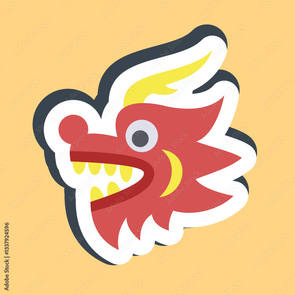 Sticker chinese dragon. Chinese New Year celebration elements. Good for prints, posters, logo, party decoration, greeting card, etc. Sticker chinese dragon. Chinese New Year celebration elements. Good for prints, posters, logo, party decoration, greeting card, etc.