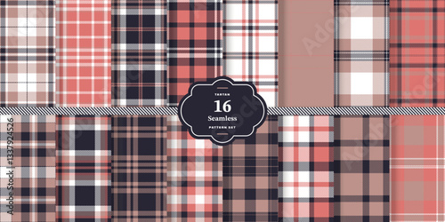 Rich Saffron Seamless Tartan with Cream Bisque accents Textile Design Set of 16