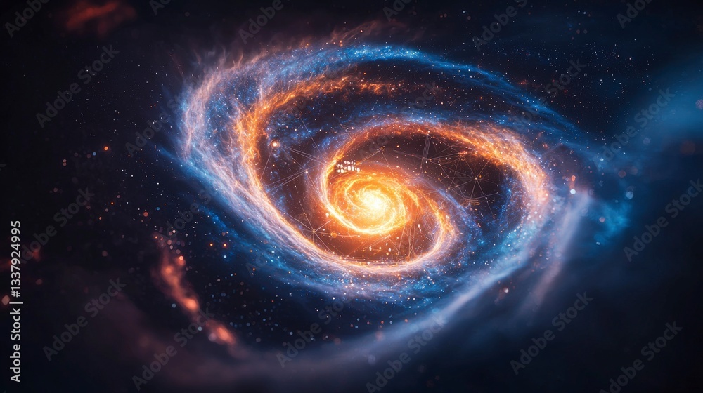 Cosmic Nebula AI Technology Data Stream Galaxy Space Background Cosmic Nebula AI Technology Data Stream Galaxy Space Background