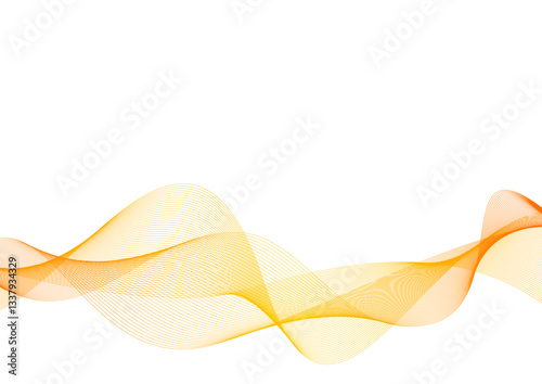 Abstract orange wave on white background. Vector illustration for your design.