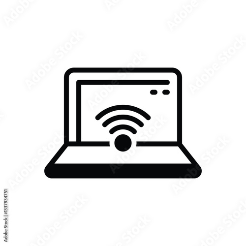 Black solid icon for wifi