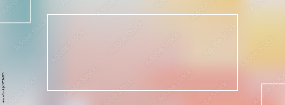 Gradient banner with a white border with space for the inscription Gradient banner with a white border with space for the inscription