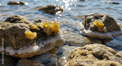 Smooth Grey Stones, Close-Up of River Rocks, Textured Pebble Background, Generative AI image