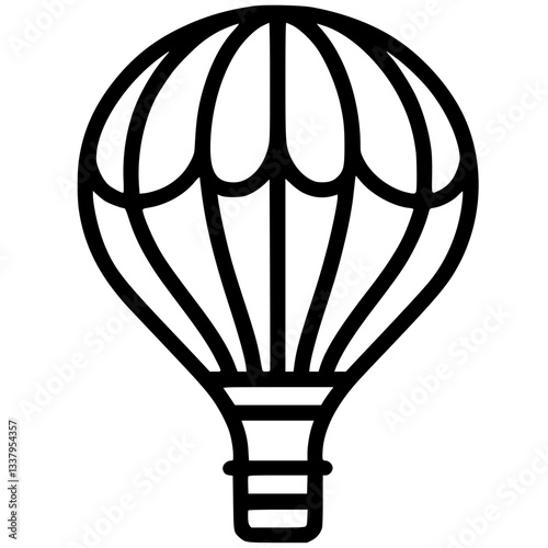 One line hot air balloon silhouette