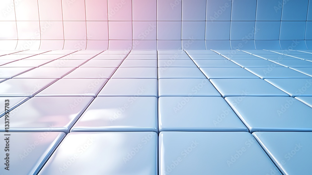 Obraz premium Abstract texture background of glossy tiles modern interior digital art contemporary view