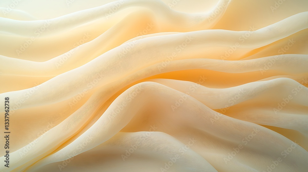 Obraz premium Abstract texture of soft fabric waves background layering detail shot warm tones