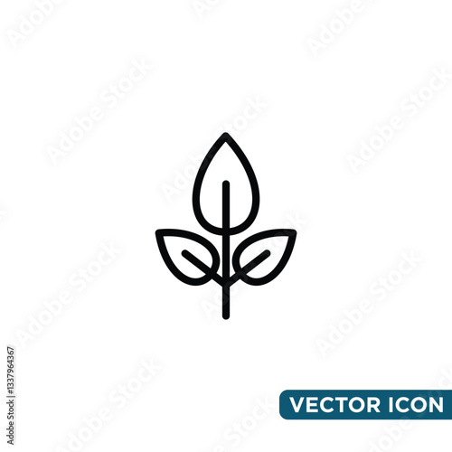 Minimalist Leaf Icon Design Template 