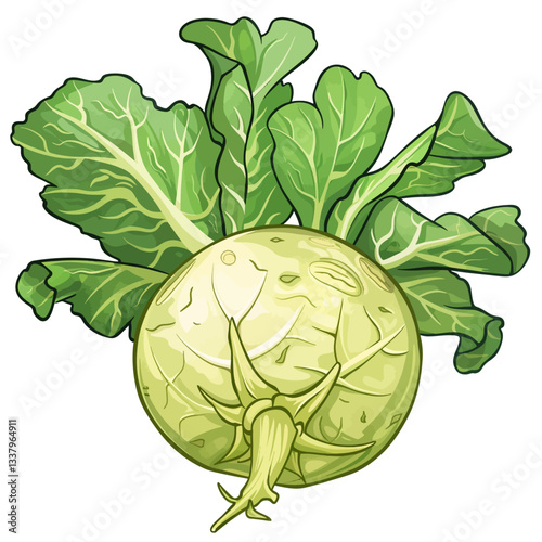 Kohlrabi isolated white background 