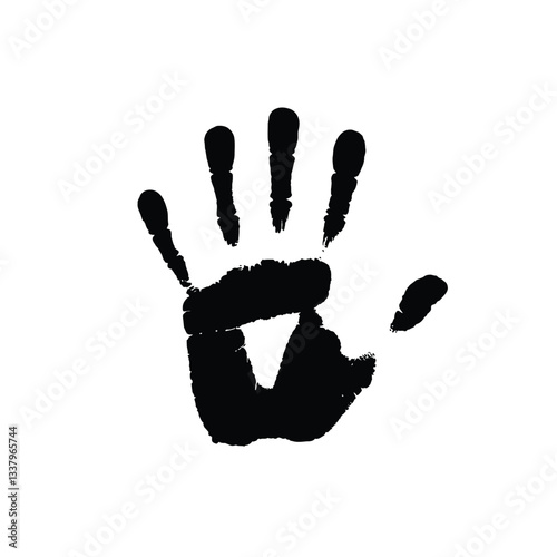 red hand print