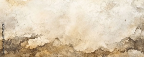 Abstract Watercolor Landscape: Earthy Tones and Textured Hues