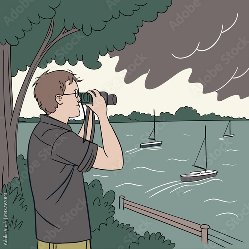 A man sees weather for National Weather Observers Day