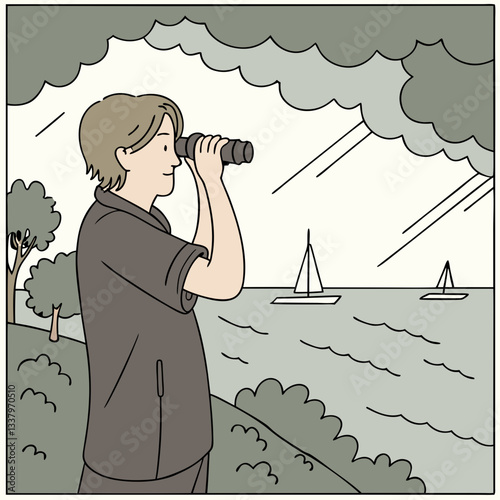 A man sees weather for National Weather Observers Day