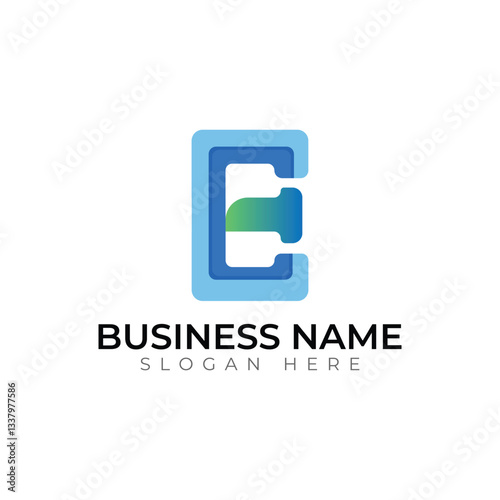 Free Download E letter abstract typography creative logo design - GFXLoad