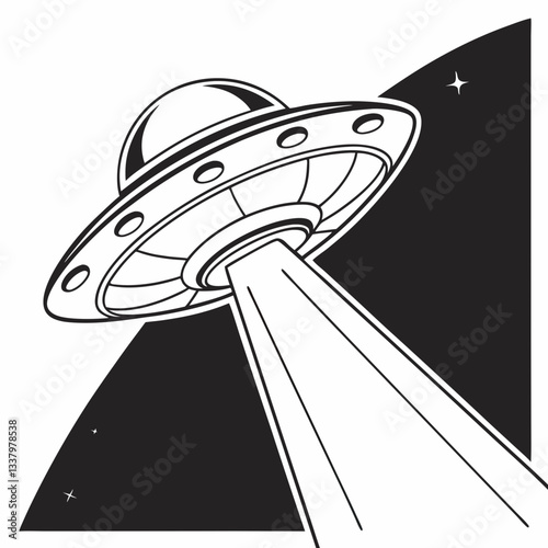 Fototapeta Naklejka Na Ścianę i Meble -  ufo alien spaceship, spacecrafts and ufo vector design