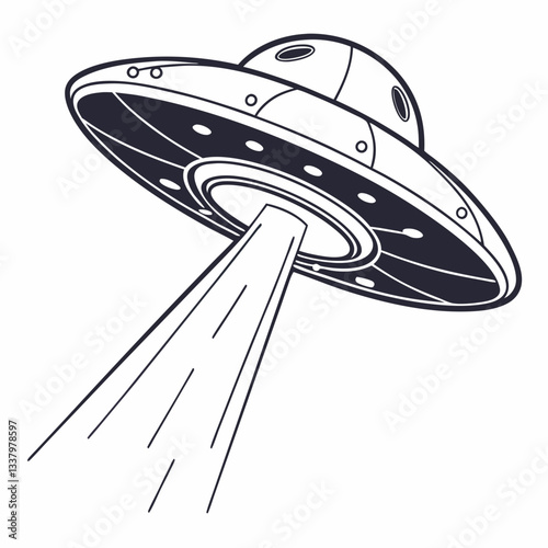Fototapeta Naklejka Na Ścianę i Meble -  ufo alien spaceship, spacecrafts and ufo vector design