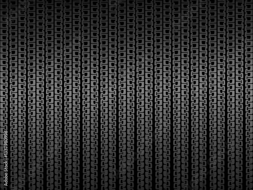 Black metal texture steel background. Perforated metal sheet. Black carbon fiber texture.