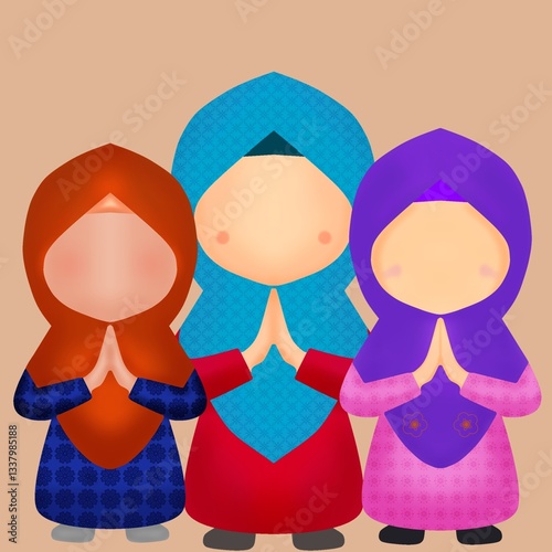Cute and Modest Hijab Muslim Characters