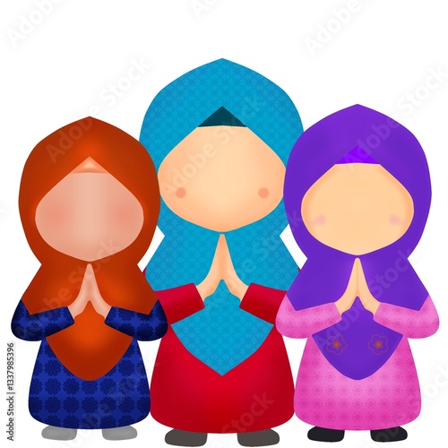 Cute and Modest Hijab Muslim Characters