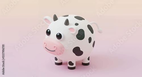 Cute Cartoon Cow Vector Illustration