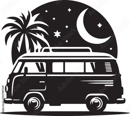 Vintage Camper Van Silhouette Bundle