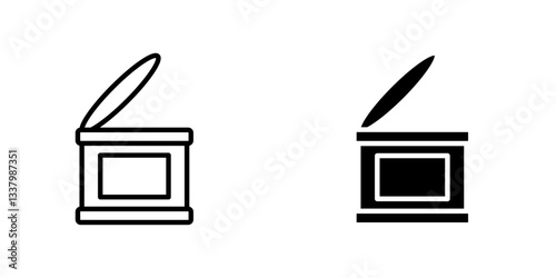 Canned food flat Icons in line outline and flat solid style on white background