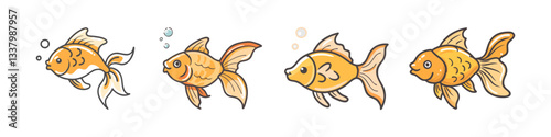 goldfish icon, goldfish vector illustration-simple illustration of goldfish, perfect for goldfish logos and icons